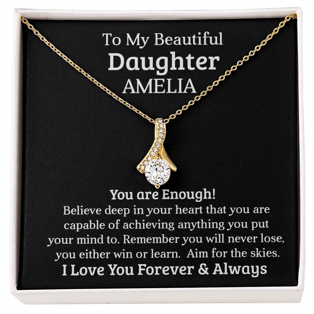 To My Daughter | Personalized Gift | You are enough | Alluring Beauty necklace