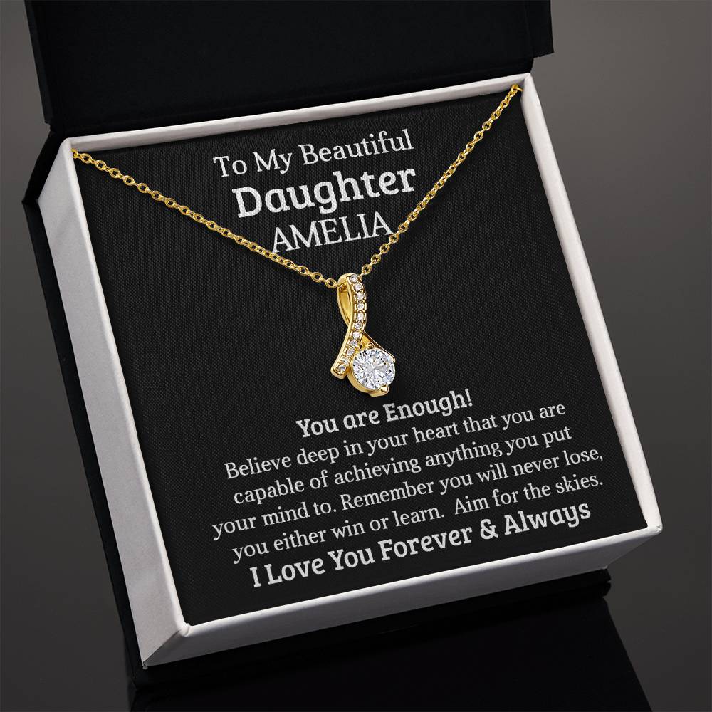 To My Daughter | Personalized Gift | You are enough | Alluring Beauty necklace