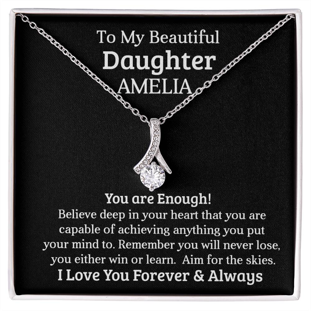 To My Daughter | Personalized Gift | You are enough | Alluring Beauty necklace
