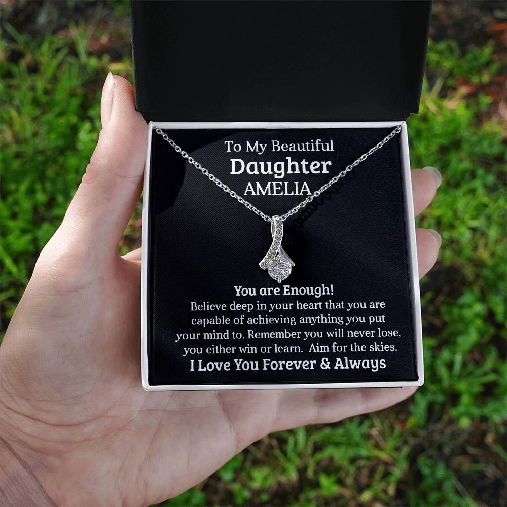 To My Daughter | Personalized Gift | You are enough | Alluring Beauty necklace
