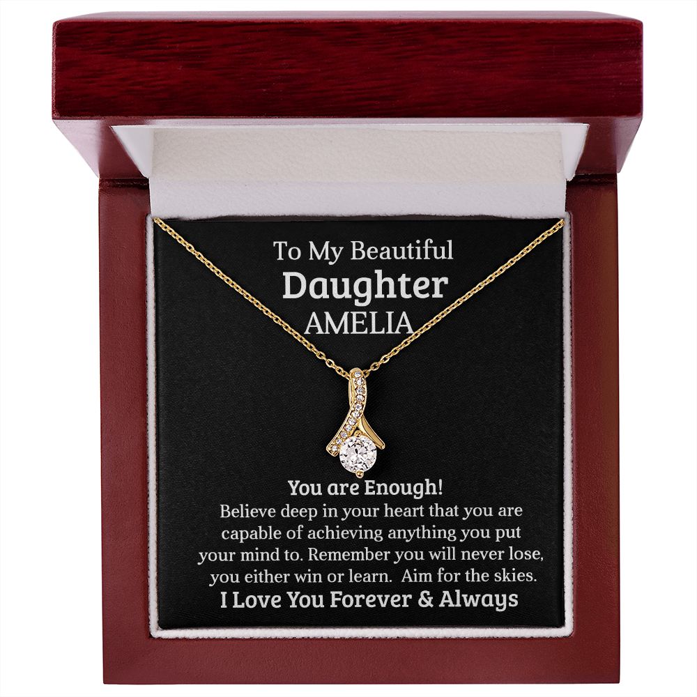 To My Daughter | Personalized Gift | You are enough | Alluring Beauty necklace