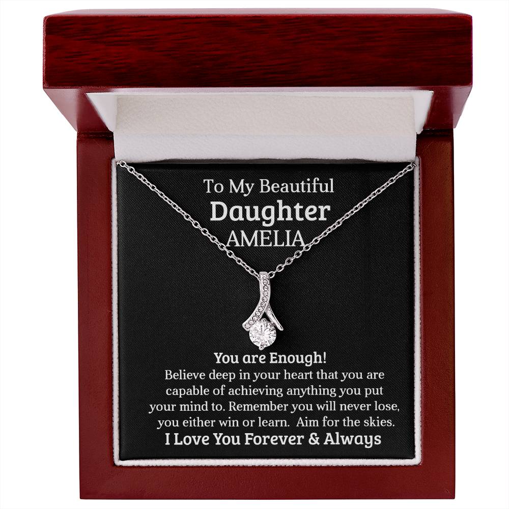 To My Daughter | Personalized Gift | You are enough | Alluring Beauty necklace