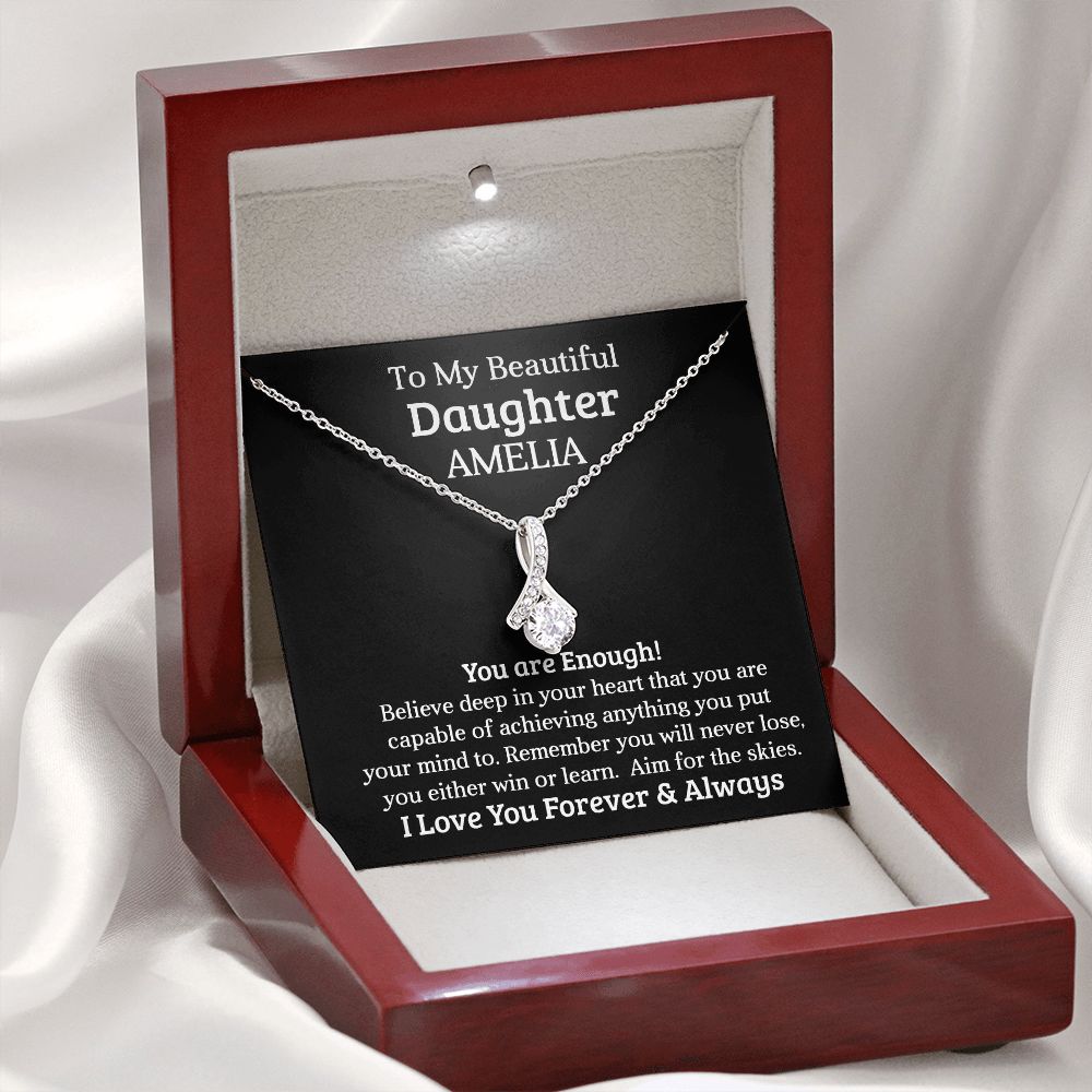 To My Daughter | Personalized Gift | You are enough | Alluring Beauty necklace