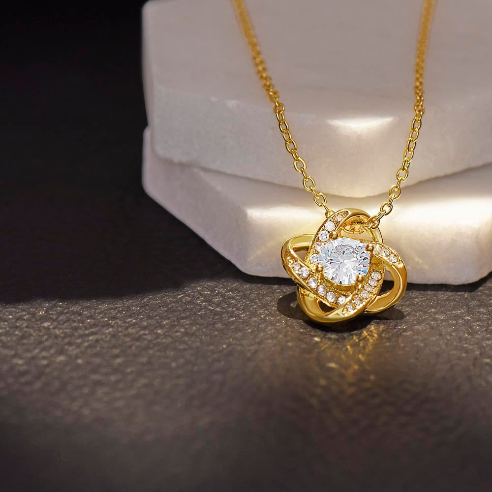 To My Daughter | Personalized Lioness Love Knot Necklace