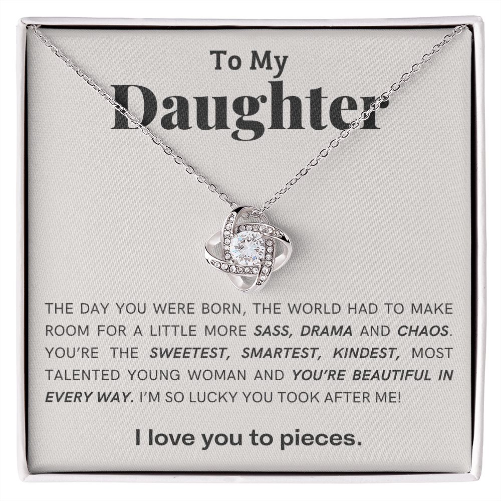 To My Daughter | Sass & Drama | Love Knot Necklace