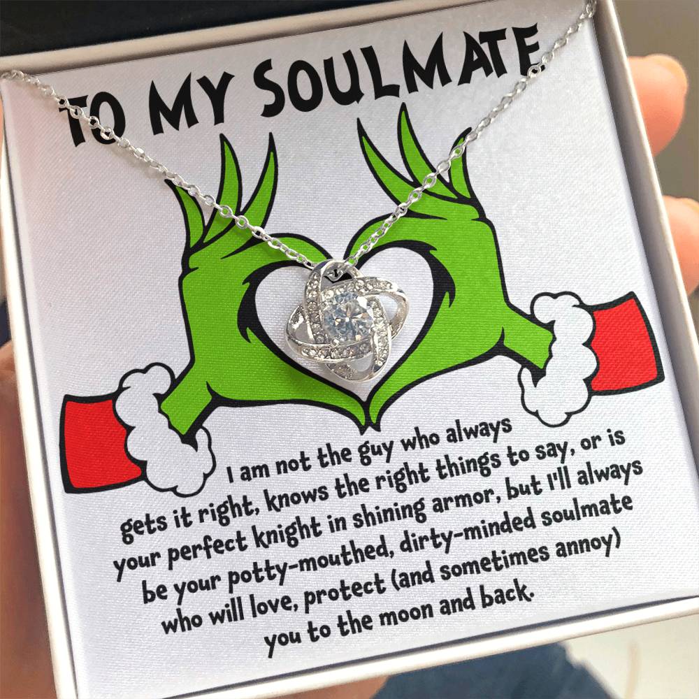 To My Soulmate | Perfect Knight | Love Knot Necklace Gift