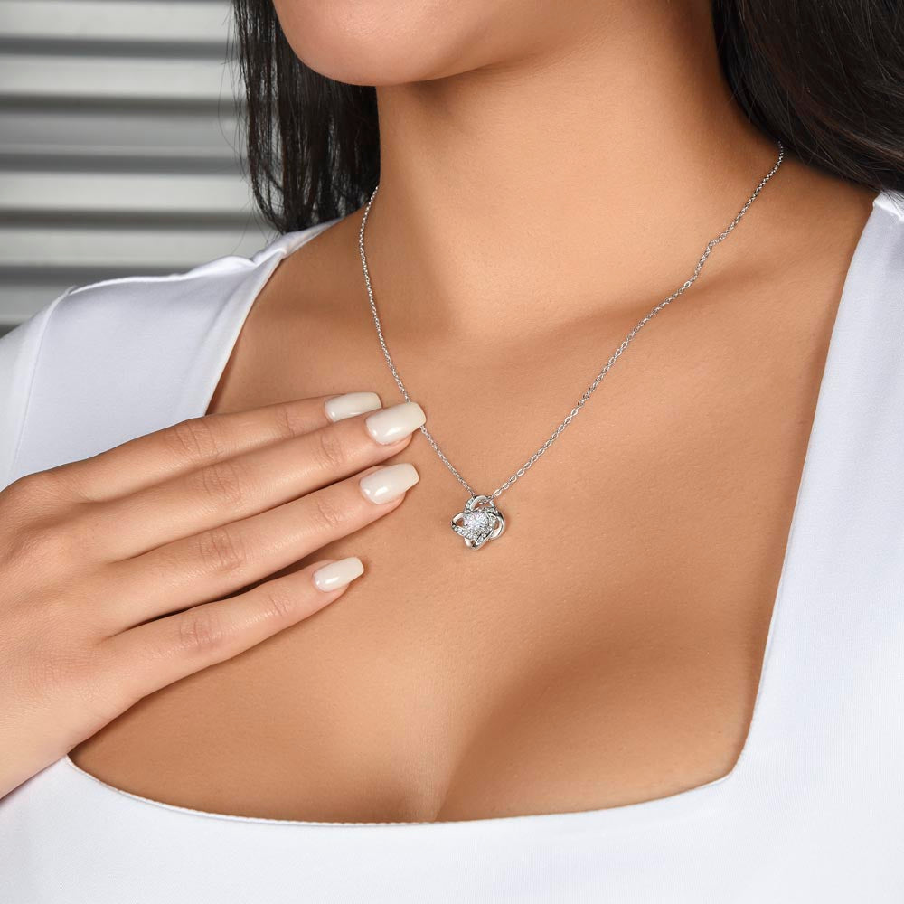 To My Daughter | Personalized Lioness Love Knot Necklace