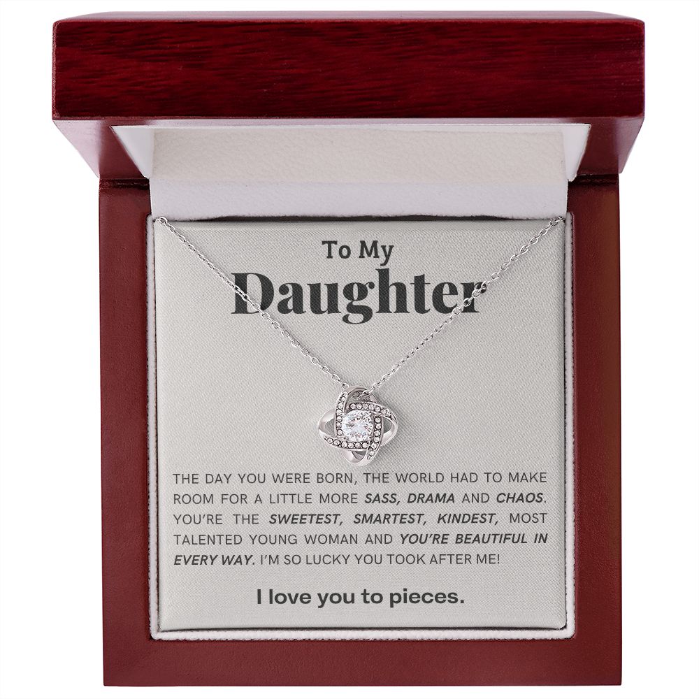 To My Daughter | Sass & Drama | Love Knot Necklace