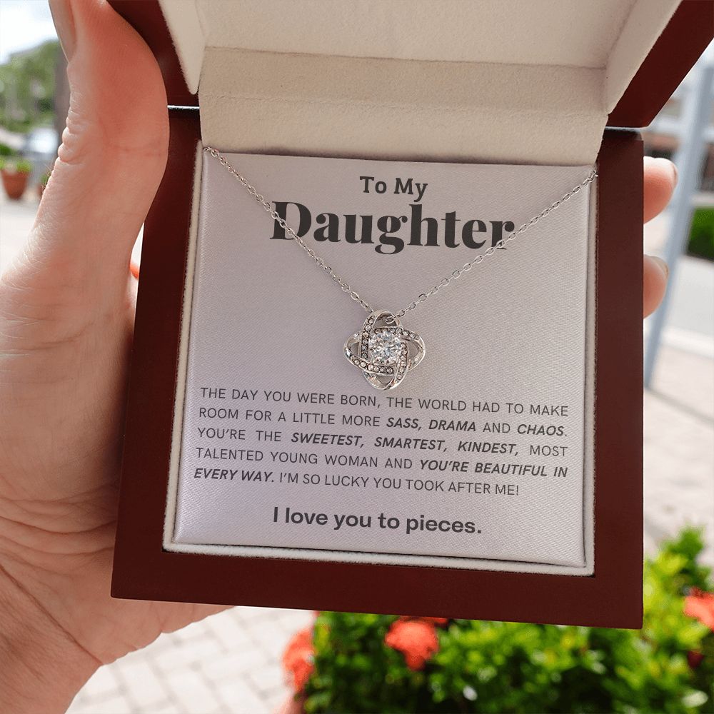 To My Daughter | Sass & Drama | Love Knot Necklace