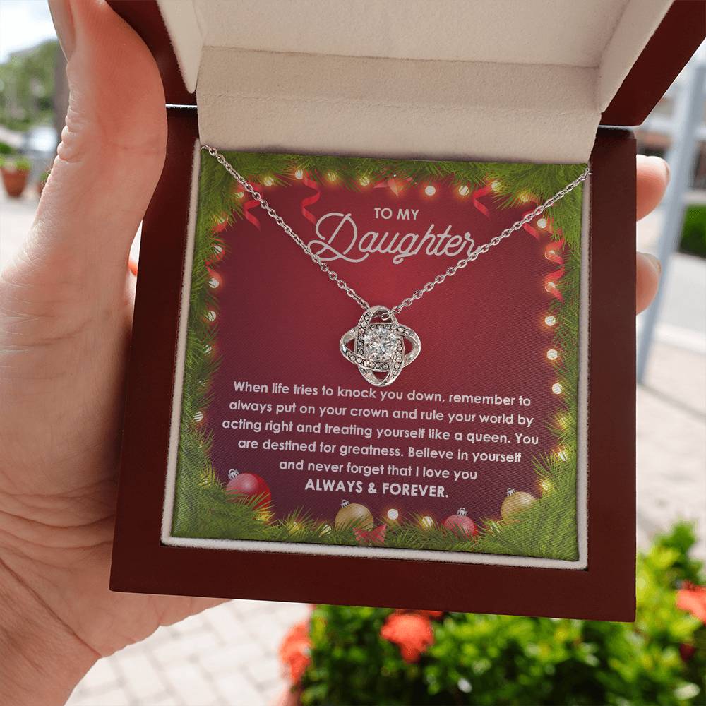 To My Daughter | Rule Your World | Love Knot Necklace Gift