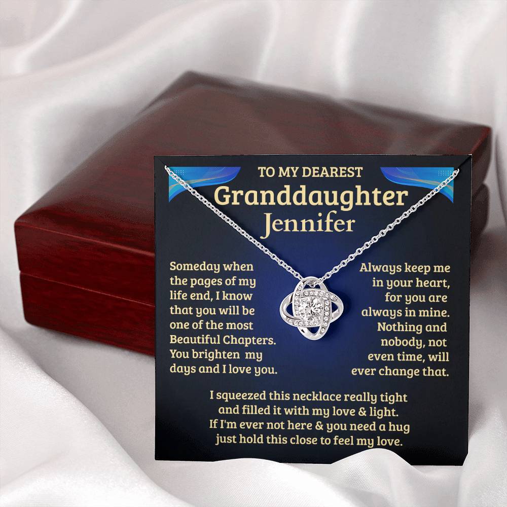 To My Granddaughter | Beautiful Chapter | Personalized Love Knot Necklace