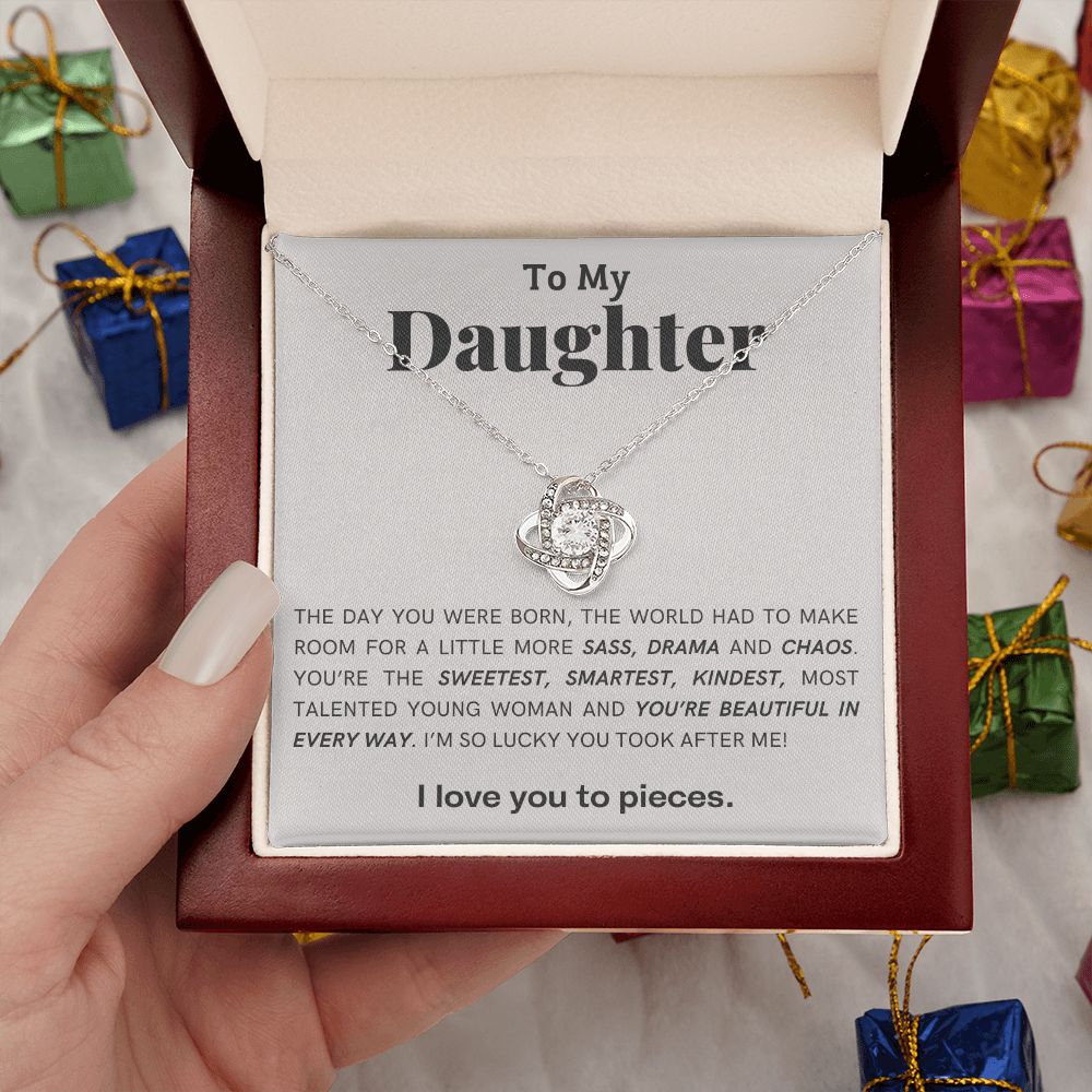 To My Daughter | Sass & Drama | Love Knot Necklace