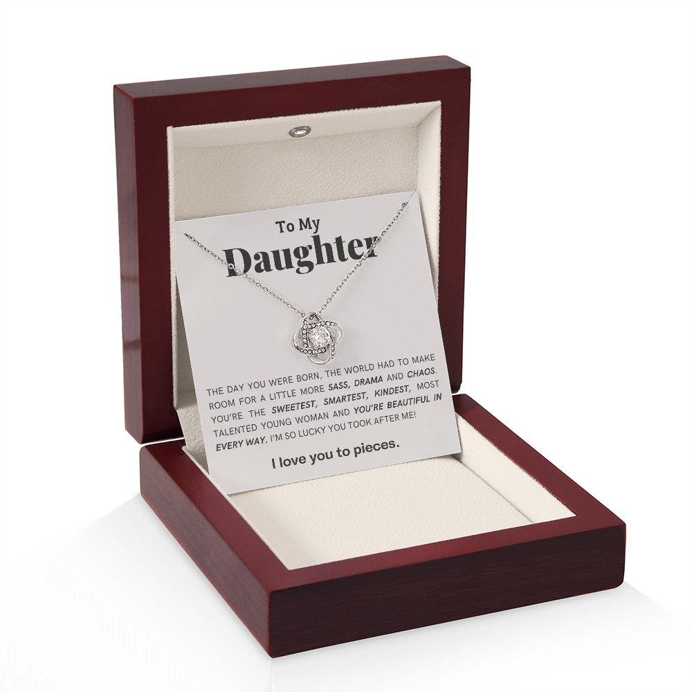 To My Daughter | Sass & Drama | Love Knot Necklace