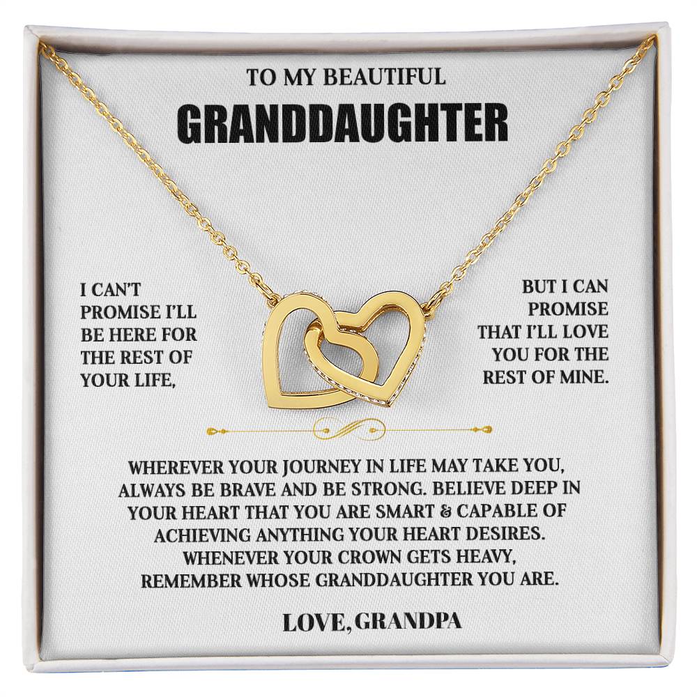To My Granddaughter | Personalized Interlocking Hearts Necklace Gift