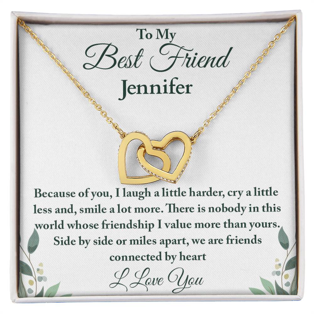 To My Best Friend | Because of You| Interlocking Hearts Necklace