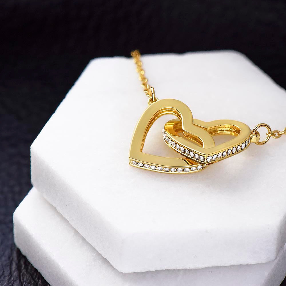 To My My Unbiological Sister | Because of You | Personalized Interlocking Hearts Necklace Gift
