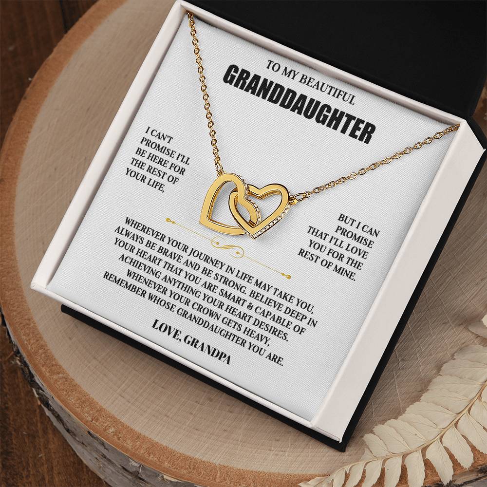 To My Granddaughter | Personalized Interlocking Hearts Necklace Gift