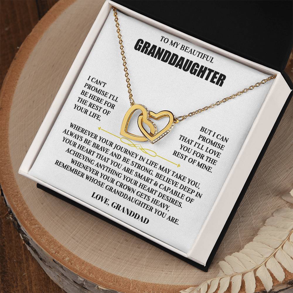 To My Granddaughter | Brave & Strong | Interlocking Hearts Necklace Gift