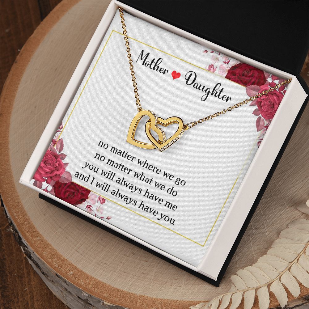 Mother & Daughter | Always Have You | Interlocking Hearts | Roses | Mother's Day, Christmas & Birthday Present
