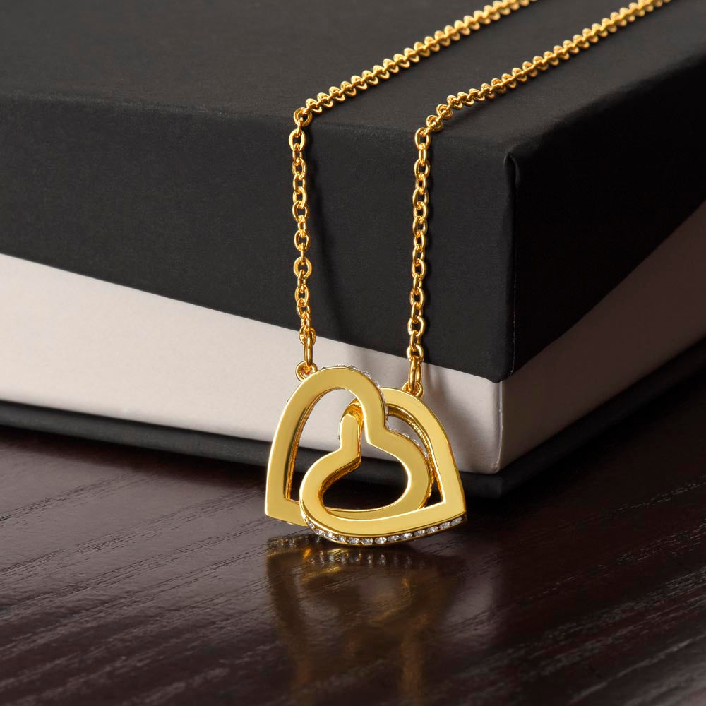 To My Best Friend | Because of You| Interlocking Hearts Necklace