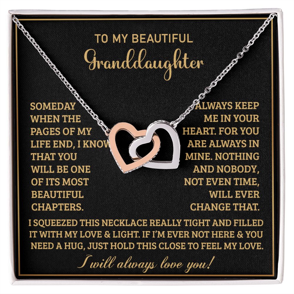 To My Granddaughter | Beautiful Chapter | Interlocking Hearts | Birthday , Graduation, Christmas Gift