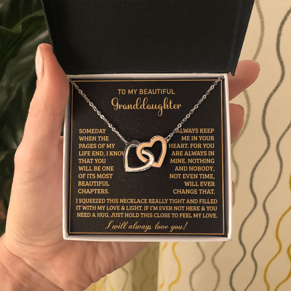To My Granddaughter | Beautiful Chapter | Interlocking Hearts | Birthday , Graduation, Christmas Gift