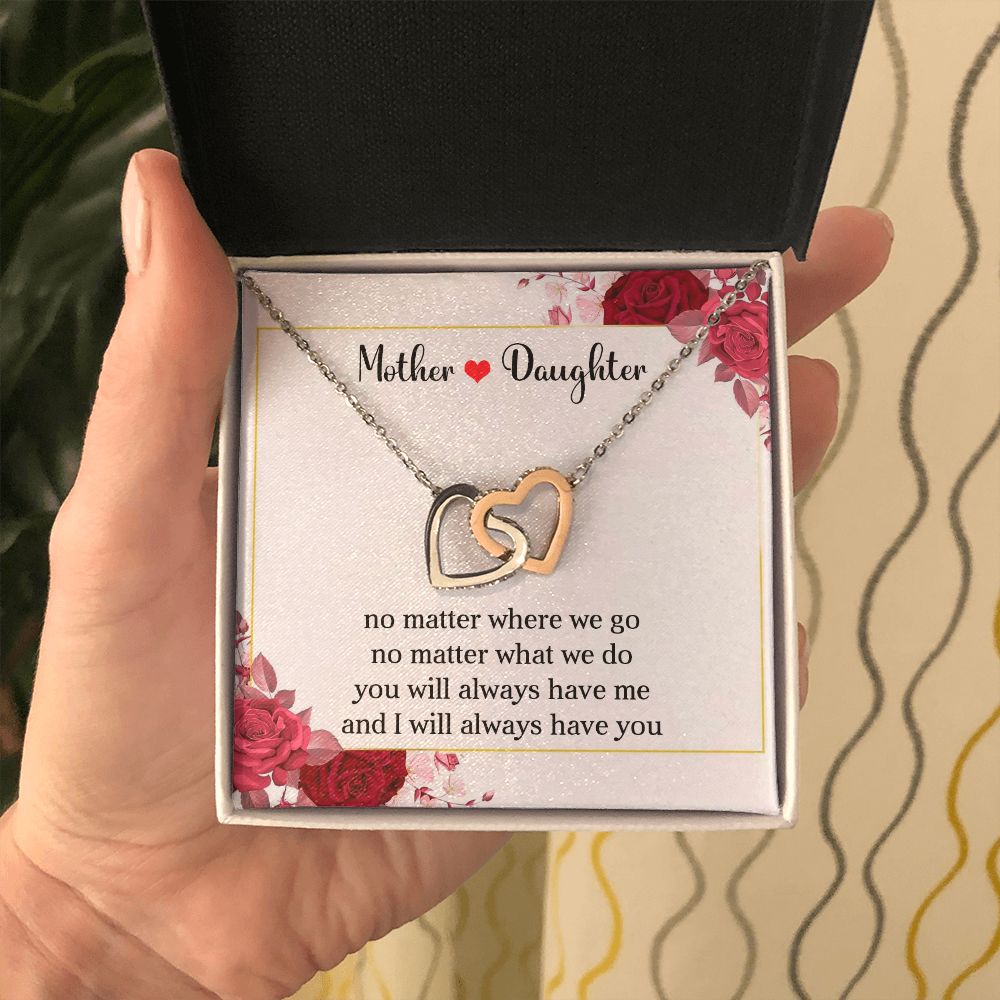 Mother & Daughter | Always Have You | Interlocking Hearts | Roses | Mother's Day, Christmas & Birthday Present