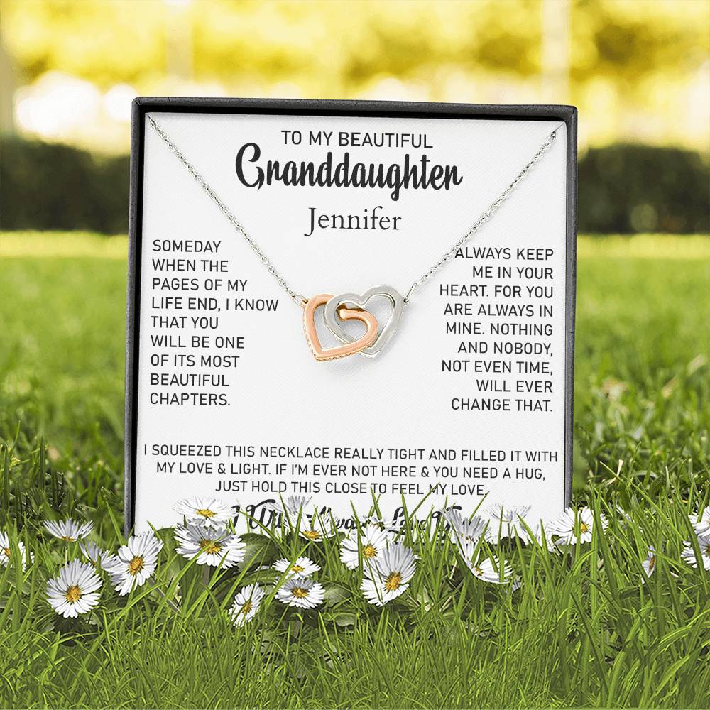 To My Granddaughter | Love & Light | Interlocking Hearts Necklace