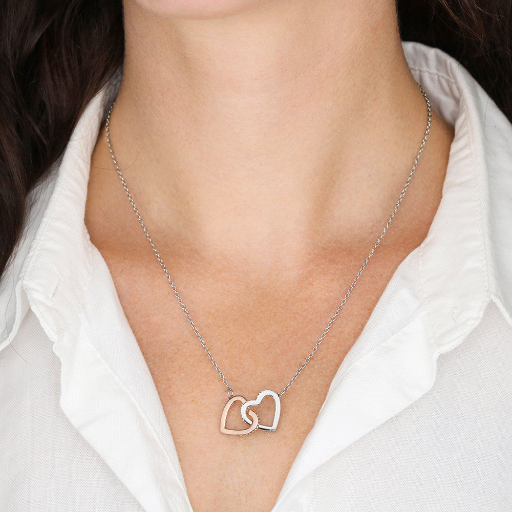 To My Unbiological Sister | Created a Bond | Interlocking Hearts Necklace