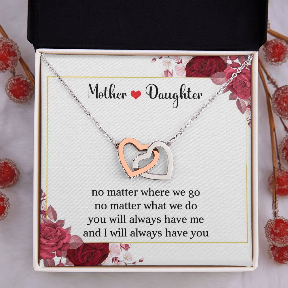 Mother & Daughter | Always Have You | Interlocking Hearts | Roses | Mother's Day, Christmas & Birthday Present