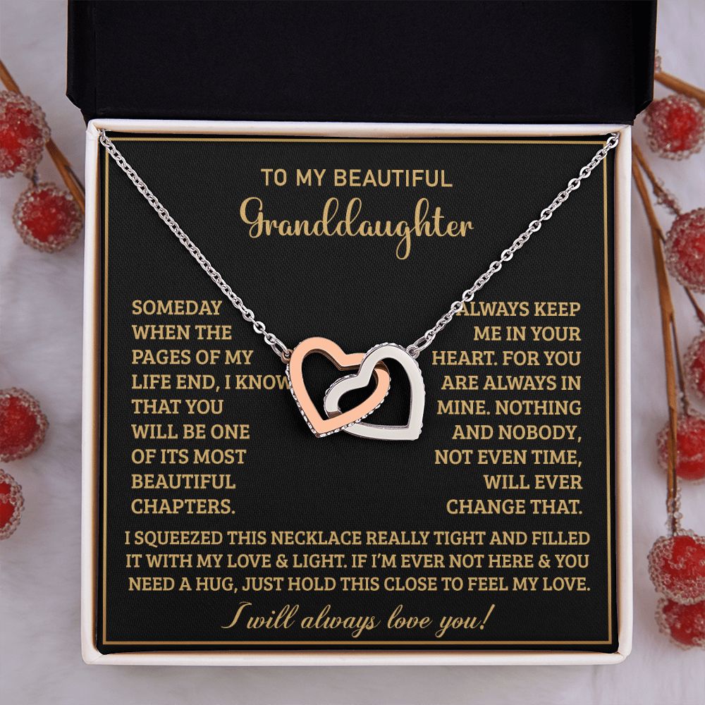 To My Granddaughter | Beautiful Chapter | Interlocking Hearts | Birthday , Graduation, Christmas Gift