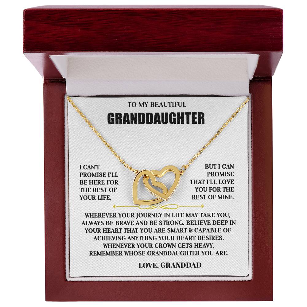 To My Granddaughter | Brave & Strong | Interlocking Hearts Necklace Gift