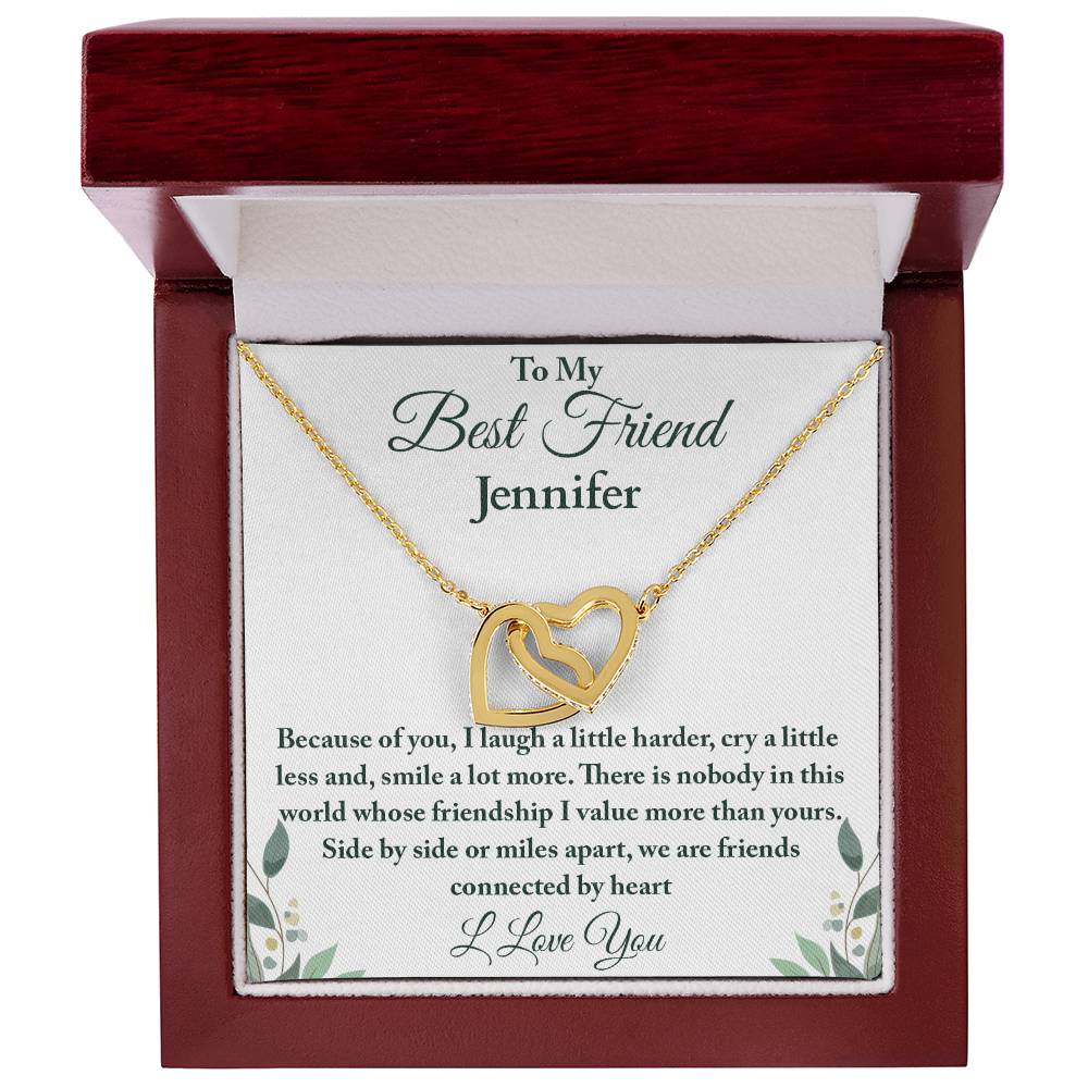 To My Best Friend | Because of You| Interlocking Hearts Necklace