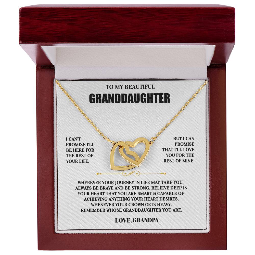 To My Granddaughter | Personalized Interlocking Hearts Necklace Gift