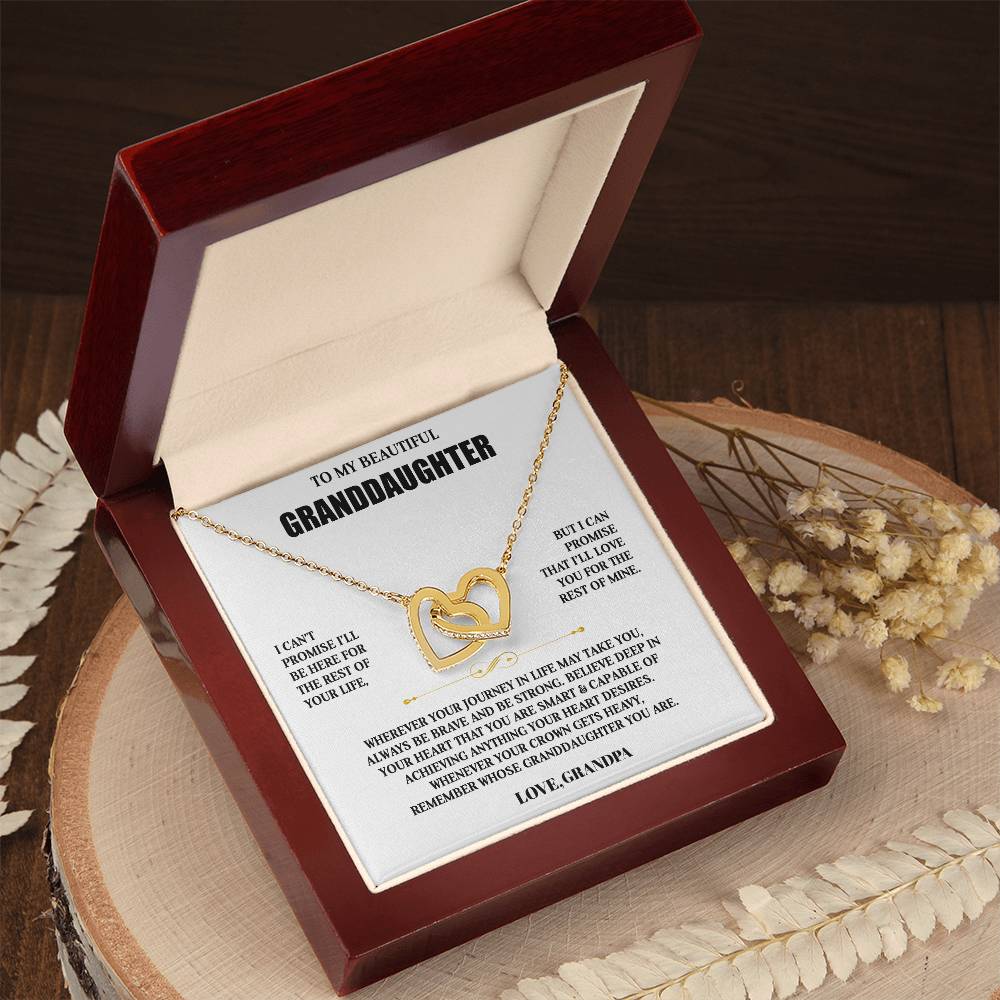 To My Granddaughter | Personalized Interlocking Hearts Necklace Gift