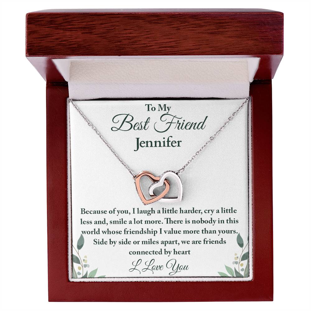 To My Best Friend | Because of You| Interlocking Hearts Necklace