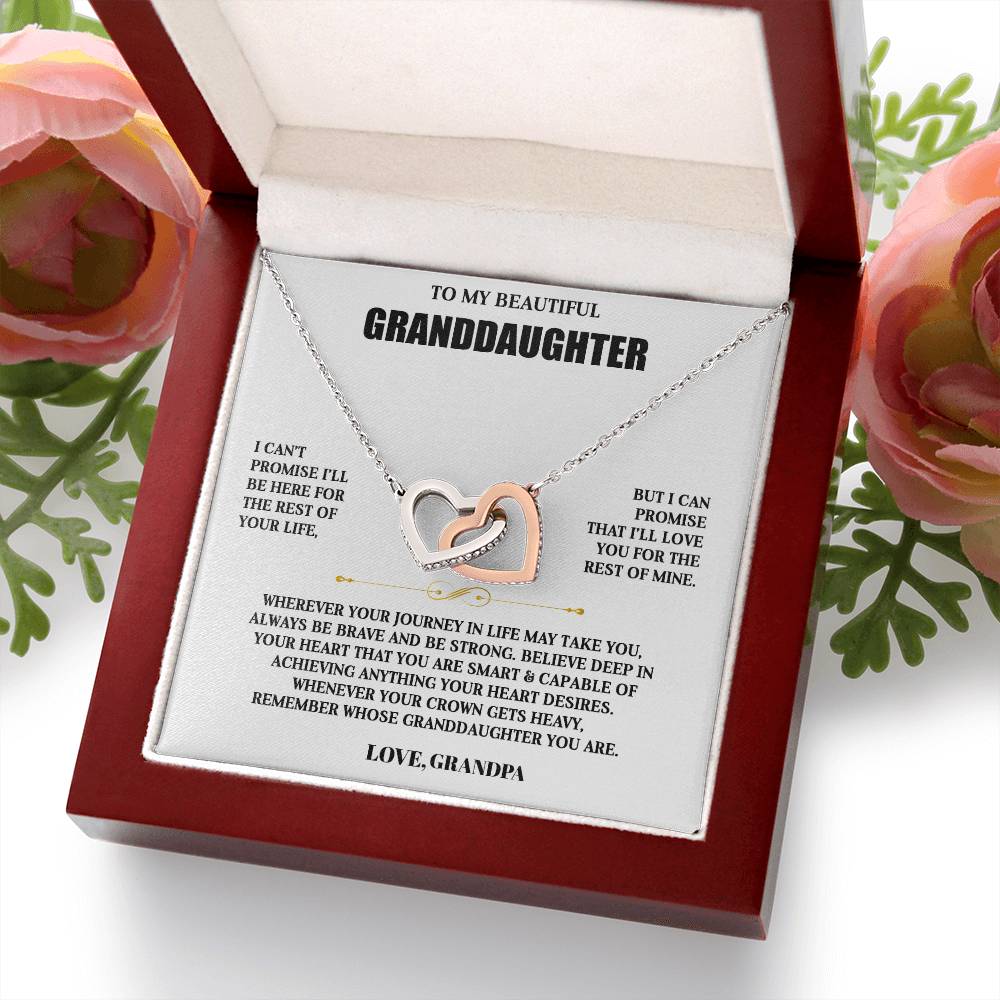 To My Granddaughter | Personalized Interlocking Hearts Necklace Gift