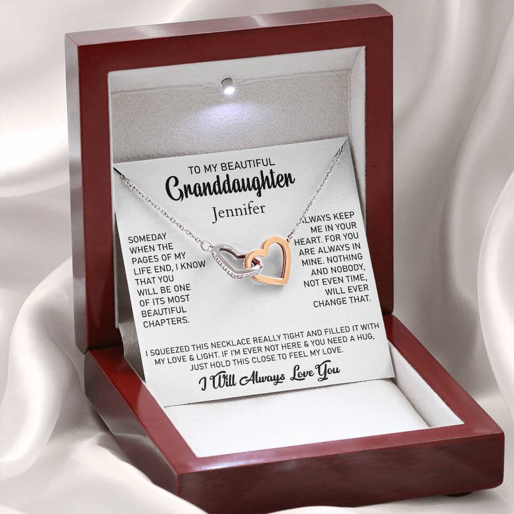 To My Granddaughter | Love & Light | Interlocking Hearts Necklace