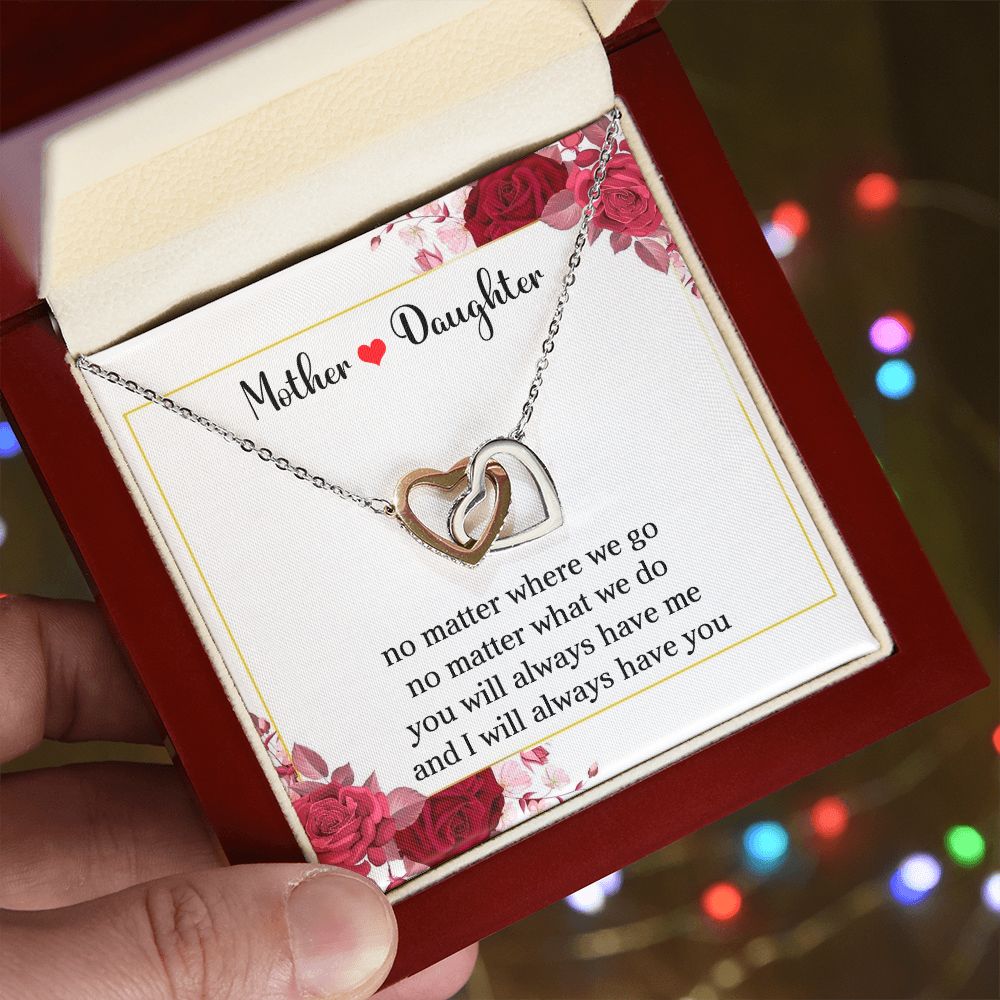 Mother & Daughter | Always Have You | Interlocking Hearts | Roses | Mother's Day, Christmas & Birthday Present