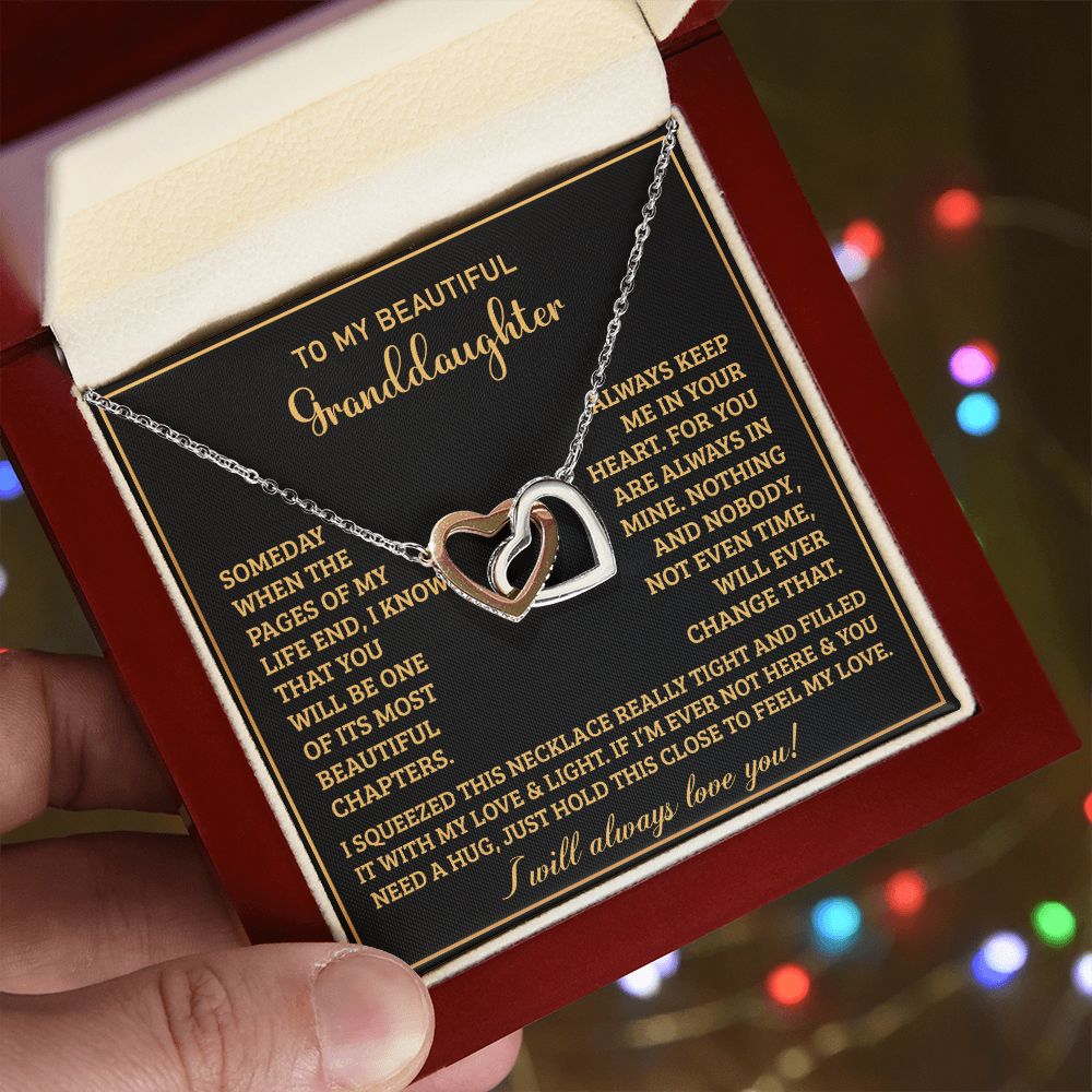 To My Granddaughter | Beautiful Chapter | Interlocking Hearts | Birthday , Graduation, Christmas Gift
