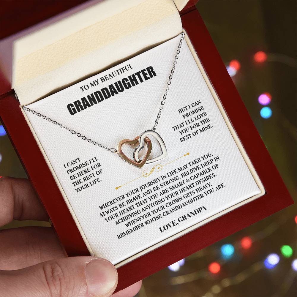 To My Granddaughter | Personalized Interlocking Hearts Necklace Gift