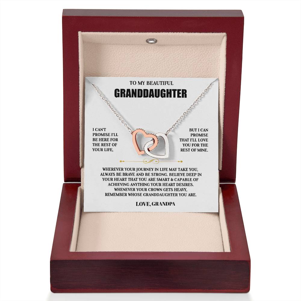 To My Granddaughter | Personalized Interlocking Hearts Necklace Gift