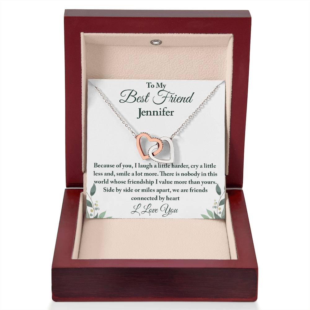 To My Best Friend | Because of You| Interlocking Hearts Necklace