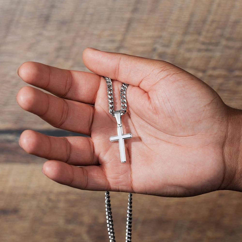 To My Son | Fearfully and Wonderfully | Cuban Chain with Artisan Cross Necklace