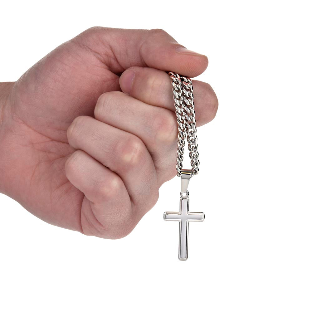 Daddy To Be | Cuban Chain with Artisan Cross Necklace | Bump