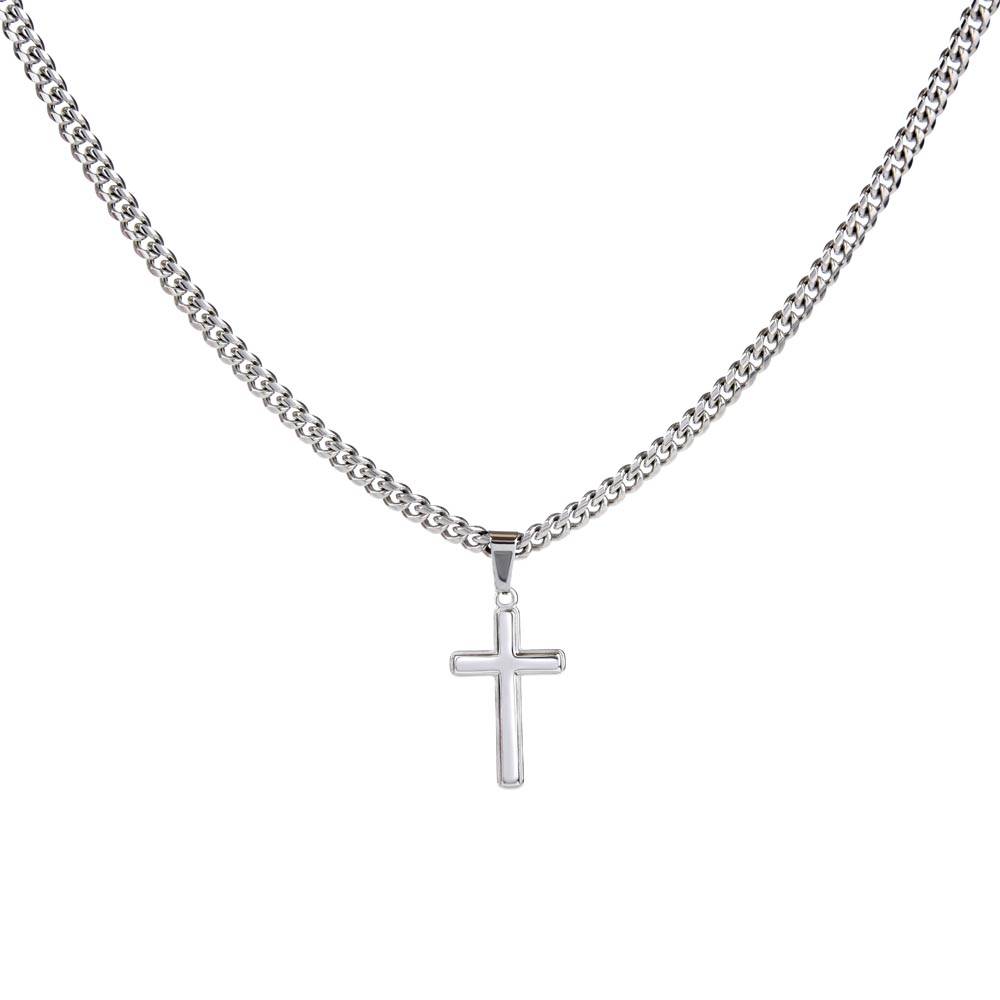 To My Son | Fearfully and Wonderfully | Cuban Chain with Artisan Cross Necklace