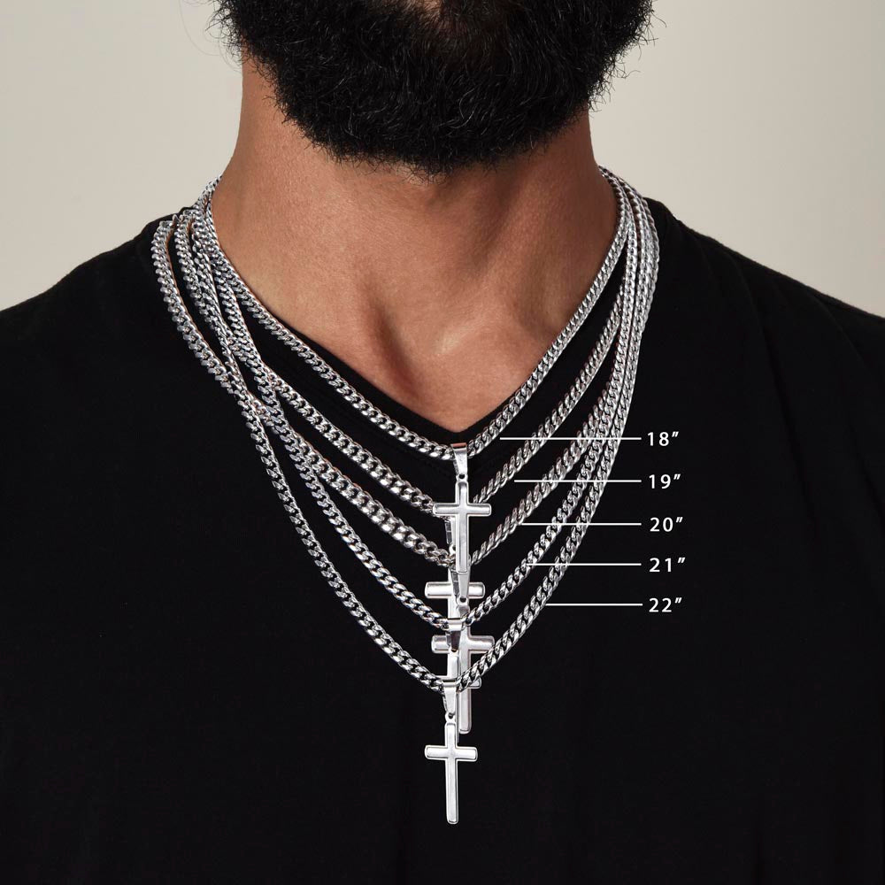 Daddy To Be | Cuban Chain with Artisan Cross Necklace | Bump