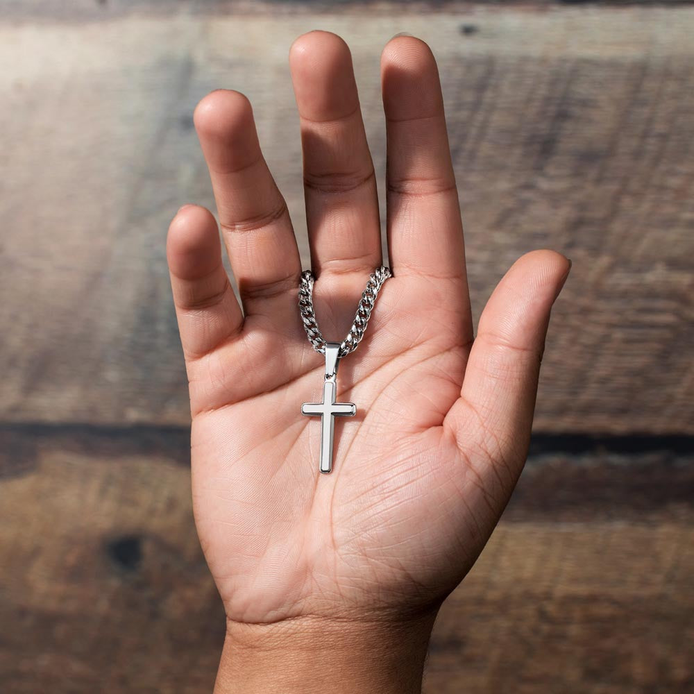 Daddy To Be | Cuban Chain with Artisan Cross Necklace | Bump