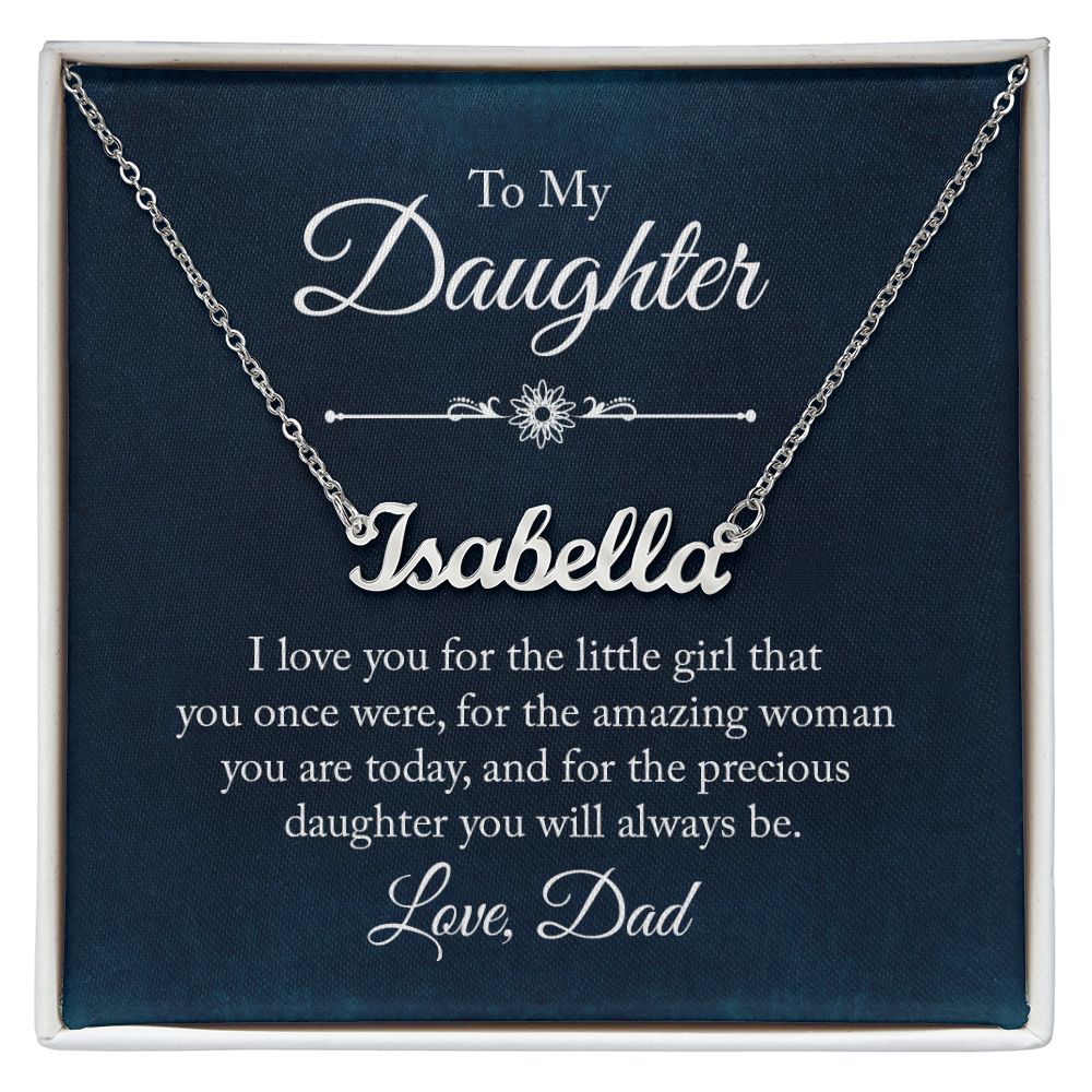 To My Daughter | Amazing & Precious | Personalized Name Necklace