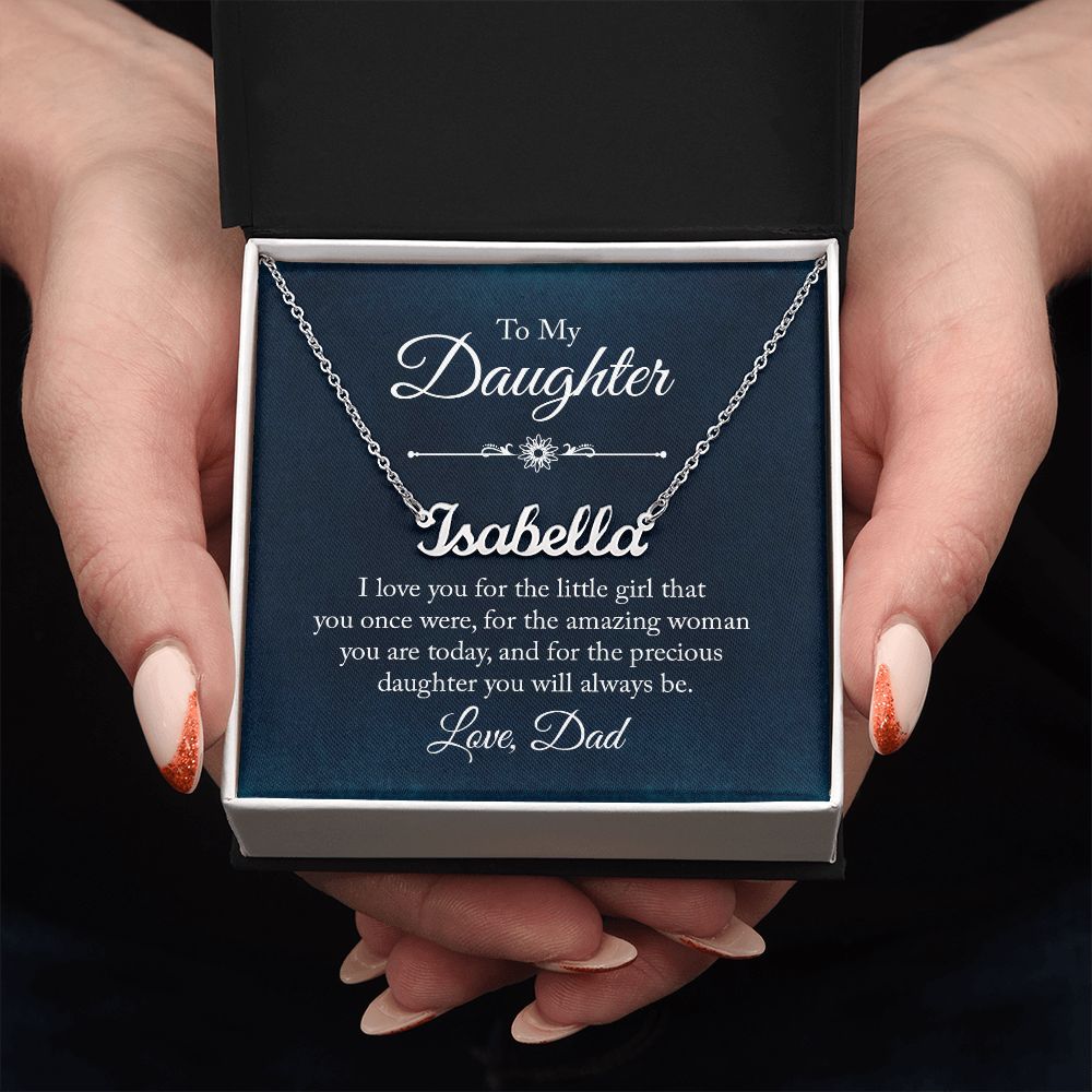To My Daughter | Amazing & Precious | Personalized Name Necklace